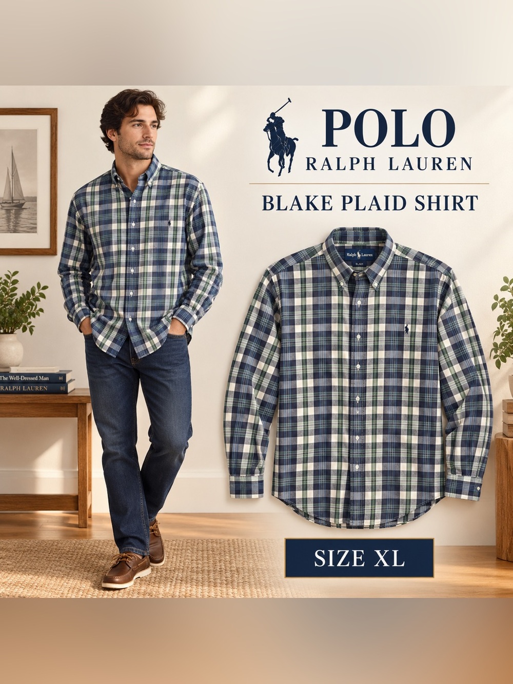 Polo Ralph Lauren Blake Plaid Button-Down Shirt Men’s Size XL